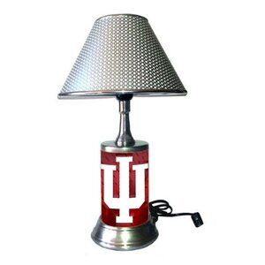 Indiana Hoosiers lamp with chrome finish shade, NCAA